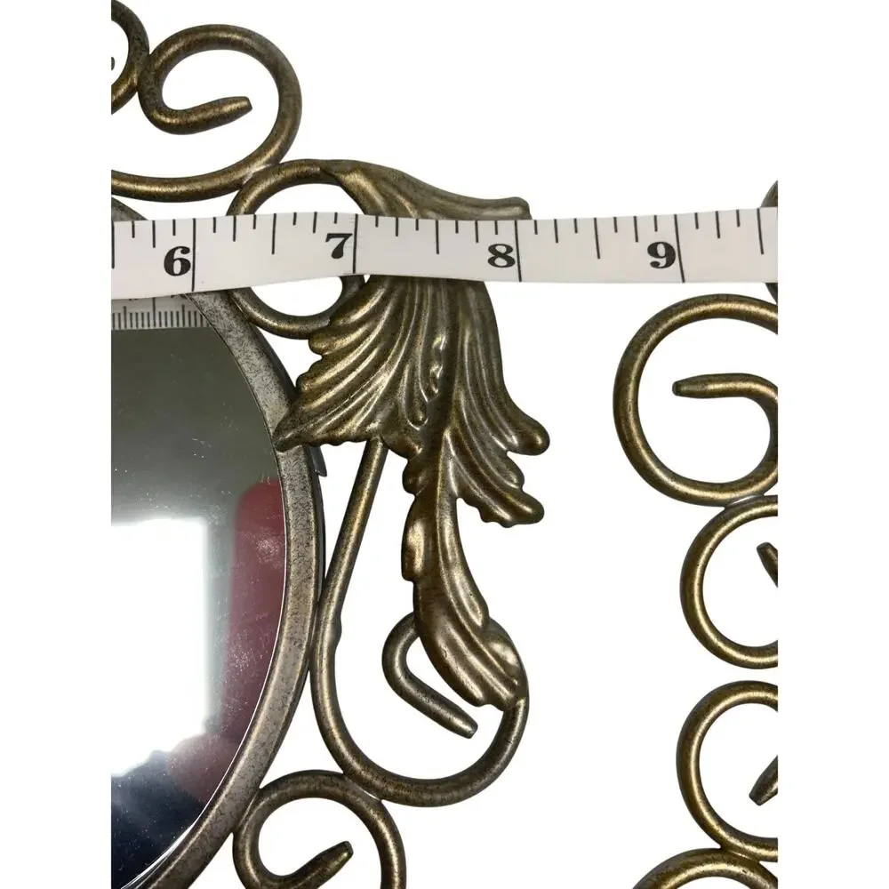 Vintage Set of 3 Silver Metal Home Interior Wall Mirrors